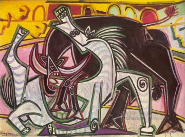 bullfight in a divided ring Painting - Bullfights Corrida 1 1934 Pablo Picasso